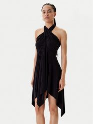 NORMA KAMALI Sukienka koktajlowa KK1253PL213001 Czarny Slim Fit. Czarne sukienki damskie Norma Kamali, xxs, bez wzorów, z syntetyku, wizytowe, bez kołnierzyka, bez ramiączek. Za 519.99 zł.