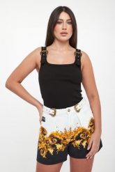 Top damski z klamrami VERSACE JEANS COUTURE. Topy damskie Versace Jeans Couture, l, bez wzorów, z jeansu, bez kołnierzyka, bez ramiączek. Za 949.00 zł.