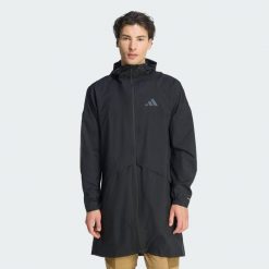 Parka przeciwdeszczowa Terrex Multi 2 Layer CLIMAPROOF. Czarne parki męskie Adidas, bez wzorów, z puchu, sportowe, bez kołnierzyka. Za 749.00 zł.