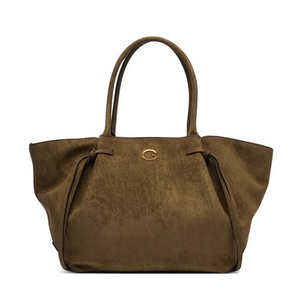 Torebka Guess. Brązowe shopperki damskie Guess, z aplikacjami, bez dodatków. Za 674.99 zł.