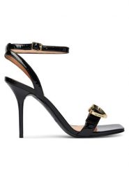 LOVE MOSCHINO Sandały JA16089G1OIH0000 Czarny. Czarne sandały damskie Love Moschino, bez wzorów, ze skóry, bez obcasa, na szpilce, bez zapięcia. Za 1,179.00 zł.