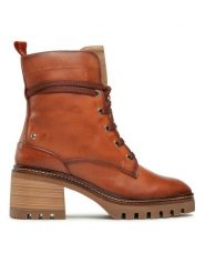 Pikolinos Botki W5D-8698C2 Brązowy. Brązowe botki damskie Pikolinos, bez wzorów, ze skóry, bez obcasa, na słupku, bez zapięcia. Za 589.99 zł.
