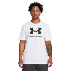 Koszulka sportowa męska Under Armour 1382911100. Białe koszulki sportowe męskie Under Armour, l, bez wzorów, bez ramiączek, na fitness i siłownię. Za 186.00 zł.