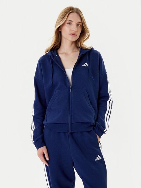 Adidas Bluza Essentials 3-Stripes JY3083 Niebieski Regular Fit. Niebieskie bluzy damskie Adidas, xs, bez wzorów, z bawełny, bez ramiączek, bez kaptura. Za 209.99 zł.
