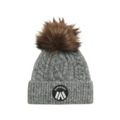 Czapka damska z plecionym wzorem Superdry Luxe. Szare czapki damskie Superdry, na zimę, bez wzorów. W wyprzedaży za 118.75 zł.