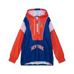 Kurtka wodoodporna New York Knicks NBA Highlight Reel. Niebieskie kurtki męskie Mitchell & Ness, l, bez wzorów, z materiału, eleganckie, bez kaptura. Za 456.95 zł.