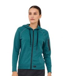 Bluza damska wełniana z kapturem Brubeck OUTDOOR MERINO. Zielone bluzy damskie Brubeck, m, bez wzorów, z poliesteru, eleganckie, bez ramiączek, z kapturem. Za 399.00 zł.
