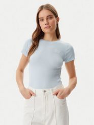 Guess T-Shirt W5GP62 KA0H1 Niebieski Regular Fit. Niebieskie t-shirty damskie Guess, xl, z aplikacjami, z bawełny, bez kołnierzyka, bez ramiączek. Za 89.99 zł.