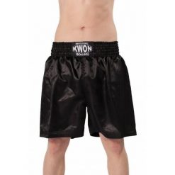 Spodenki bokserskie Kwon Professional Boxing. Czarne szorty damskie KWON, bez wzorów, sportowe. Za 188.00 zł.