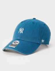 Czapka baseballowa New York Yankees Base Runner Clean Up. Niebieskie czapki damskie 47 Brand, bez wzorów, z materiału, eleganckie. Za 173.00 zł.