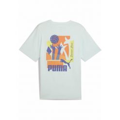 Męska koszulka sportowa Graphics Summer PUMA Peaceful Blue. Niebieskie koszulki sportowe męskie Puma, m, bez wzorów, z gumy, bez ramiączek, na fitness i siłownię. W wyprzedaży za 74.00 zł.