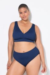 Damskie Figi od bikini figi wysoki stan drobna faktura. Niebieskie stroje kąpielowe damskie Ulla Popken, plus size, bez wzorów, z elastanu. Za 91.99 zł.