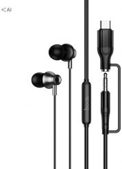 Słuchawki Hoco Przewodowe douszne z mikrofonem Jack 3,5 mm/USB C M119A czarne. Czarne słuchawki douszne Hoco. Za 32.85 zł.