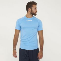 Koszulka treningowa multisport LIPSIA. Niebieskie bluzki damskie Legea, bez wzorów, z poliesteru, sportowe, bez kołnierzyka, bez ramiączek. Za 60.00 zł.