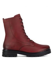 Remonte Botki D2278-36 Czerwony. Czerwone botki damskie Remonte, bez wzorów, ze skóry, bez obcasa, na płaskiej podeszwie, bez zapięcia. Za 415.99 zł.