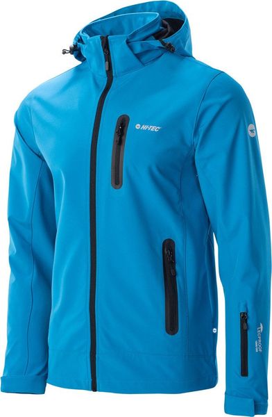 Męska kurtka przejściowa softshell membrana 10000mm Nikos II niebieska rozmiar XL. Niebieskie kurtki męskie HITEC, m, bez wzorów, z softshellu, bez kaptura. Za 182.37 zł.