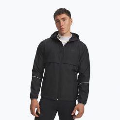 Kurtka do biegania męska Under Armour Velociti Pro. Czarne kurtki męskie Under Armour, m, bez wzorów, bez kaptura, do biegania. Za 289.99 zł.