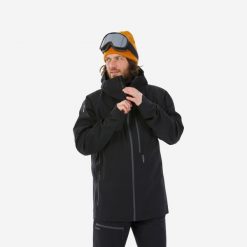 Kurtka narciarska męska FR Patrol. Czarne kurtki sportowe męskie WED'ZE, na zimę, m, bez wzorów, bez kaptura, narciarskie. Za 579.99 zł.
