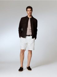 Krótka kurtka z lnem - ciemnobrązowy. Brązowe kurtki męskie Reserved, l, bez wzorów, z bawełny, bez kaptura. Za 299.99 zł.