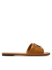 Tory Burch Klapki Eleanor 157966 Brązowy. Brązowe klapki damskie Tory Burch, bez wzorów, ze skóry, bez obcasa, bez zapięcia. Za 1,049.00 zł.