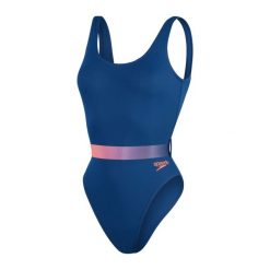 Strój kąpielowy damski Speedo Belted Deep. Czerwone stroje kąpielowe damskie Speedo, xs, bez wzorów, z lycry. Za 119.99 zł.