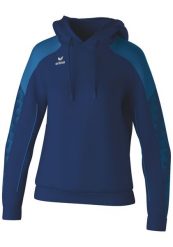Bluza damska z kapturem Erima Evo Star. Niebieskie bluzy damskie Erima, bez wzorów, z materiału, retro, bez ramiączek, z kapturem. Za 239.20 zł.