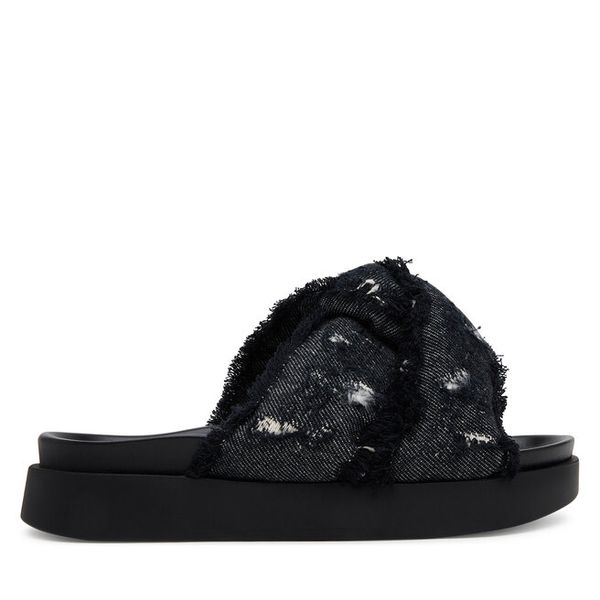 Klapki Inuikii. Czarne klapki damskie Inuikii, bez wzorów, z jeansu, bez obcasa, bez zapięcia. Za 549.99 zł.