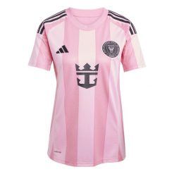 Koszulka domowa dla kobiet Inter Miami FC 2025/26. Czerwone bluzki damskie Adidas, bez wzorów, klasyczne, bez kołnierzyka, bez ramiączek. W wyprzedaży za 348.00 zł.