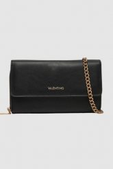 VALENTINO Czarny portfel na łańcuszku Kalua Pochette. Czarne torebki do ręki damskie Valentino by Mario Valentino, bez wzorów, bez dodatków. W wyprzedaży za 299.99 zł.