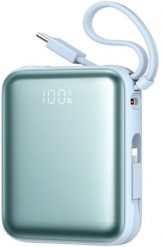 Powerbank Joyroom JR-PBF27 22,5W 10000mAh z dwoma wbudowanymi kablami - niebieski. Niebieskie powerbanki Joyroom. Za 78.15 zł.