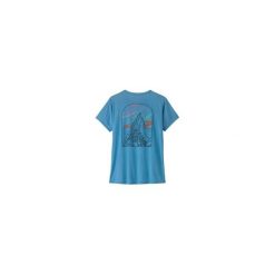Koszulka turystyczna damska Capilene Cool Daily Shirt Cloud Crag Women. Niebieskie bluzki damskie Patagonia, bez wzorów, sportowe, bez kołnierzyka, bez ramiączek. Za 239.99 zł.