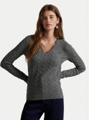 Polo Ralph Lauren Sweter 211971866500 Szary Slim Fit. Szare swetry nierozpinane damskie Polo Ralph Lauren, m, bez wzorów, z wełny, bez kołnierzyka, bez ramiączek. Za 929.99 zł.