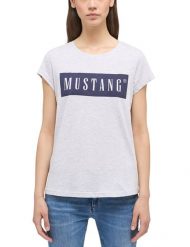 MUSTANG ALINA C LOGO TEE DAMSKI T-SHIRT KOSZULKA LOGO LIGHT GREY MELANGE 1013220 4141. Szare t-shirty damskie Mustang, uniwersalny, bez wzorów, z bawełny, biznesowe, bez kołnierzyka, bez ramiączek. Za 69.99 zł.
