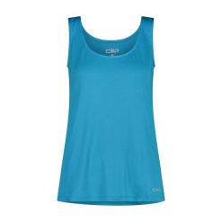 Damski tank top CMP. Niebieskie topy damskie CMP, bez wzorów, sportowe, bez kołnierzyka, bez ramiączek. W wyprzedaży za 136.40 zł.