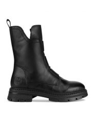 Rieker Botki Z9852-00 Czarny. Czarne botki damskie Rieker, bez wzorów, ze skóry, bez obcasa, na płaskiej podeszwie, bez zapięcia. Za 449.99 zł.
