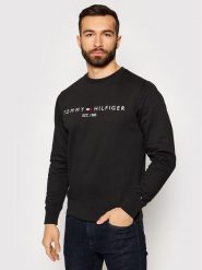 Tommy Hilfiger Bluza Logo MW0MW11596 Czarny Regular Fit. Czarne bluzy męskie Tommy Hilfiger, l, bez wzorów, z syntetyku, bez ramiączek, bez kaptura. Za 359.99 zł.