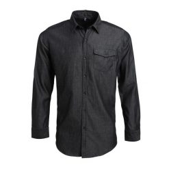 Męska Koszula Jeansowa Z Przeszyciami. Niebieskie koszule męskie PREMIER, l, bez wzorów, z jeansu, casualowe, bez kołnierzyka, bez ramiączek. Za 170.99 zł.