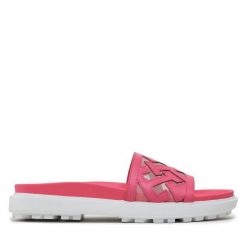 Klapki Tommy Hilfiger. Czerwone klapki damskie Tommy Hilfiger, bez wzorów, bez obcasa, bez zapięcia. Za 299.99 zł.