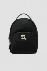KARL LAGERFELD Czarny damski plecak Ikon Nylon Sm. Czarne plecaki damskie KARL LAGERFELD, bez wzorów, z nylonu. W wyprzedaży za 519.99 zł.