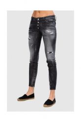 DSQUARED2 Medium waist skinny jeans czarne jeansy damskie. Czarne jeansy damskie Dsquared2, bez wzorów, z bawełny. W wyprzedaży za 1,299.99 zł.