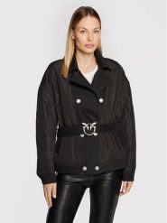 PINKO Kurtka przejściowa Crocchio 1J110W A0A2 Czarny Regular Fit. Czarne kurtki damskie Pinko, bez wzorów, z bawełny, bez kaptura. Za 1,489.00 zł.