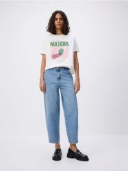 Jeansy balloon - niebieski. Niebieskie jeansy damskie Reserved, bez wzorów, z bawełny. Za 139.99 zł.