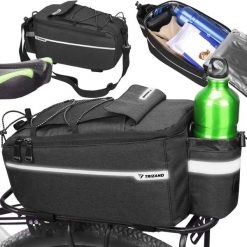 Torba termiczna na rower - 9 litrów - czarna - wodoodporna. Czarne torby na ramię męskie TRIZAND, z gumy, na ramię, duże. Za 46.90 zł.