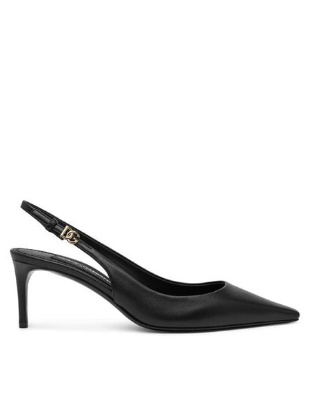 Dolce&Gabbana Czółenka CG0805 A1953 Czarny. Czarne czółenka damskie Dolce&Gabbana, bez wzorów, ze skóry, bez obcasa, bez zapięcia. Za 2,399.00 zł.