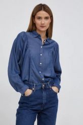 LEE VOLUME SLEEVE SHIRT DAMSKA KOSZULA Z DŁUGIM RĘKAWEM BRIGHT NAVY L45BTSC 112144041. Niebieskie koszule damskie Lee, l, bez wzorów, bez kołnierzyka, bez ramiączek. Za 139.99 zł.
