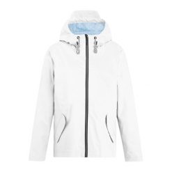 Damska Kurtka Bayletta Plain Waterproof Jacket. Białe kurtki sportowe damskie Regatta, bez wzorów, bez ramiączek, bez kaptura, trekkingowe. Za 271.99 zł.