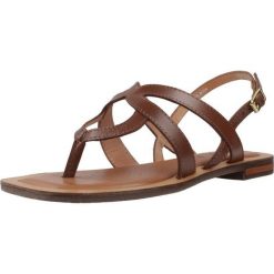 Sandały GEOX D55YFC Brązowy. Brązowe sandały damskie Geox, bez wzorów, ze skóry, bez obcasa, bez zapięcia. Za 331.99 zł.