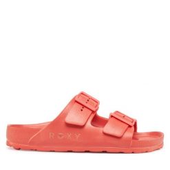 Klapki Roxy. Pomarańczowe klapki damskie Roxy, bez wzorów, bez obcasa, bez zapięcia. Za 109.99 zł.