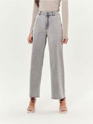 Jeansy culotte z surowym wykończeniem nogawek - szary. Szare jeansy damskie Sinsay, bez wzorów, z jeansu. W wyprzedaży za 29.99 zł.