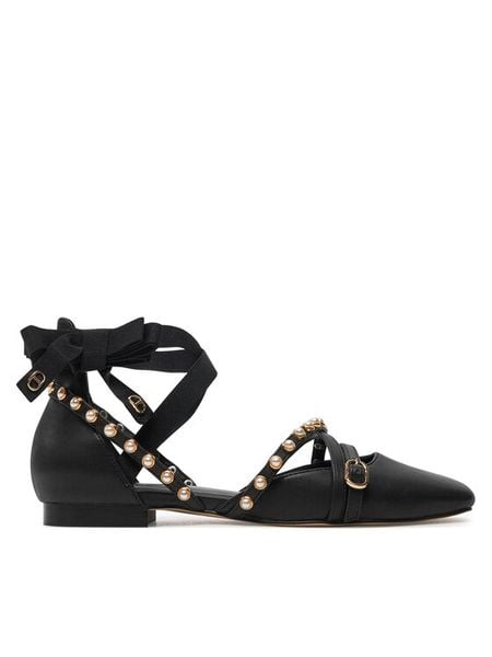 TWINSET Baleriny 242TCP152 Czarny. Czarne balerinki damskie Twinset, bez wzorów, ze skóry, bez obcasa, bez zapięcia. Za 459.99 zł.